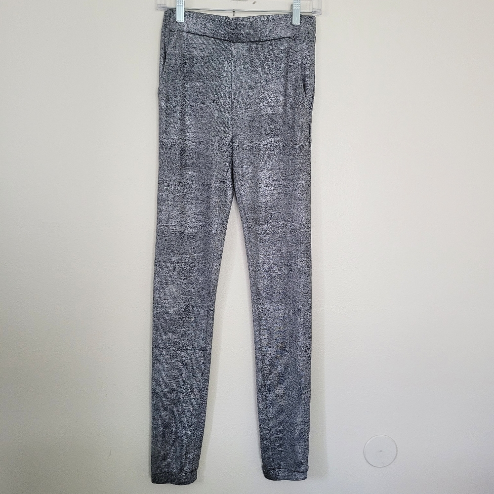 Sage metallic gray leggings S